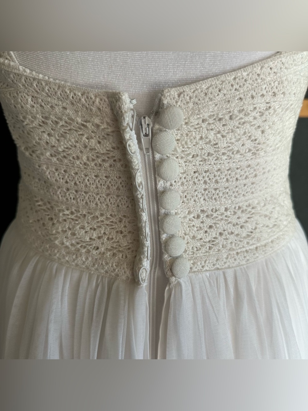 With Grace Ivory Lace Tulle Midi Dress NWT $800 Boho Bridal Anthro style Sz 8 - Picture 9 of 11